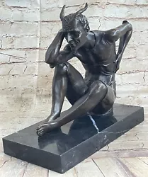 Buy Lustful Faun Bronze Erotic Nude Signed Classic Artwork Devil Sculpture Art • 315.29£