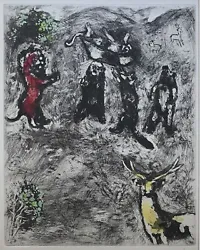 Buy Marc Chagall LES OBSEQUES DE LA LIONNE Original Etching With Hand Painting 1930 • 1,894.86£