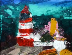 Buy ELIZABETHA FOX FINE ART,  Island Lighthouse, Oil Landscape, Original • 15£