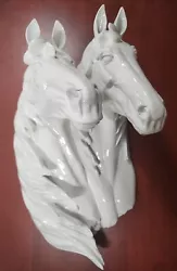 Buy Double Horsehead Bust Plaster, Resin, Glaze Off White Sculpture • 53.71£