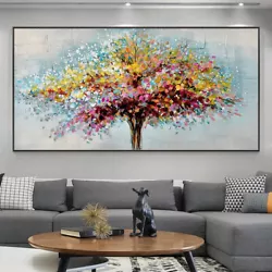 Buy Mintura Handmade Tree Flowers Oil Painting On Canvas Wall Art Picture Home Decor • 29.19£