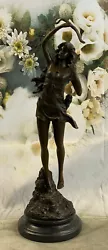 Buy Vintage Bronze Nude Goddess Diana The Huntress Fountain Garden Statue Hot Cast • 286£