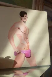 Buy Original Male Nude Painting, Acrylic Gay Interest • 20£