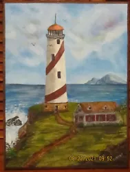 Buy The Local Lighthouse, 12 X 16 Inch Original Oil Painting On Stretched Canvas • 29.03£