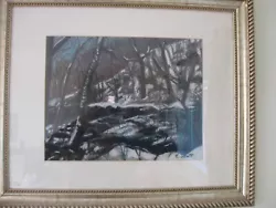 Buy Framed Original Pastel Picture Of Snowy Creek • 45£