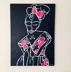 Buy SALE Painting Portrait Floral Girl Original Wall Art By Kim Magee Acrylic Canvas • 27.11£