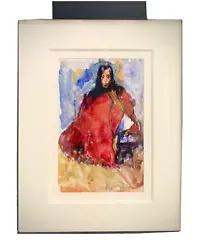 Buy Portrait Of Layla In Red Cloak By Robert Lenkiewicz Original Watercolour • 2,000£