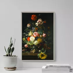 Buy Rachel Ruysch - Roses Tulips Sunflowers, Insects - Poster, Art Print, Painting • 5.50£