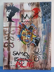 Buy Jean-Michel Basquiat (Handmade)  Painting On Canvas Signed & Stamped 50x70 Cm • 631.49£