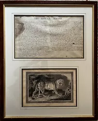 Buy Antique The Royal Tiger By Charles Catton With Hand Written Notes Framed • 2,041.19£