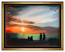 Buy Federico Aguilar Alcuaz Original Oil Painting On Canvas Seascape Sunset Signed • 3,539.79£