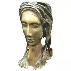 Buy Mid-century Modern Terracotta Sculpture Of A Woman Face, 1950 • 911.49£