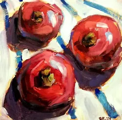 Buy Original Oil Painting Food Still Life Pomegranate Fruit Art Impressionism Signed • 31.55£