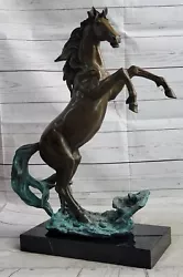 Buy Hand Made Original Signed Artwork Rearing Horse Stallion Bronze Sculpture Statue • 1,038.55£