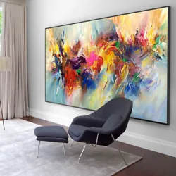 Buy Mintura Handpainted Abstract Colorful Oil Painting On Canvas Wall Art Home Decor • 60.90£