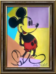 Buy MICKEY MOUSE Silkscreen Painted Cardboard / Stamp Reverse / Signed / WARHOL • 505.19£
