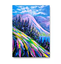 Buy Colorado Landscape Painting Mountain Original Art Wildflower Impressionist Art • 33.15£