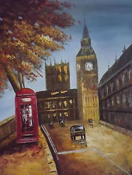 Buy London Oil Painting Canvas Contemporary English British Cityscape Original Art • 22.95£