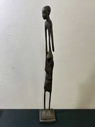 Buy BRONZE ABSTRACT SCULPTURE  OF AFRICAN MAN WITH LONG LEGS 41cm • 49.77£