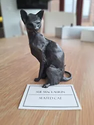 Buy Sue Maclaurin Bronze Sculpture - Seated Cat • 80£