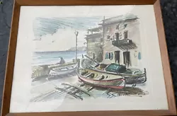 Buy Giacinto Galbiati Fishing Boats  Signed Picture • 65£