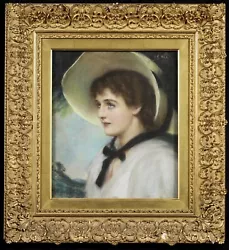 Buy Jules Breun (1862-1921) Large Signed French English Pastel - Portrait Young Girl • 47£