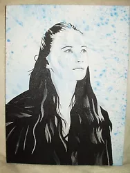 Buy Canvas Painting Game Of Thrones Sansa Stark Portrait B&W Art 16x12 Inch Acrylic • 35£