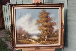 Buy Vintage Landscape Impressionist Oil Painting•Baroque Frame Antique Repro•Signed • 49.99£
