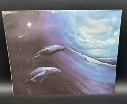 Buy Original Art, Embossed Watercolor Painting, Cosmic Space Whales, 14”x11” • 57.05£