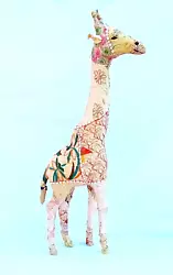 Buy Large Modern Art Free Standing Giraffe Sculpture Faux Taxidermy Patchwork Design • 55£