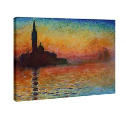 Buy Monet Painting Reproduction Canvas Print Picture Poster Dusk In Venice Abstract • 13.99£
