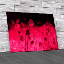 Buy Vibrant Abstract  Poppies Painting Floral  Pink Canvas Print Large Picture Wall • 14.95£