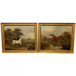 Buy Pair Hunting Oil Paintings Liberty & Industry Horses By Francis Calcraft Turner • 7,500£