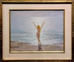 Buy Joseph Tomanek- Nude Nymph Enjoying The Beach -1920s Oil Painting • 7,140.42£