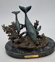 Buy J Wyatt Exquisite Bronze Sculptue Cradle Of The Sea Marble Base 10  Whales  • 453.72£