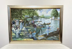 Buy Stunning Painting HENLEY ON THAMES Signed Henderson *Summer Boating Garden Party • 375£