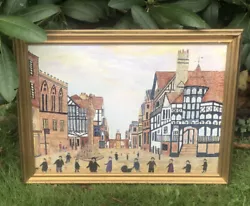 Buy Lowry Inspired Matchstick Style The Cross Chester Painting Signed By Artist • 14.99£