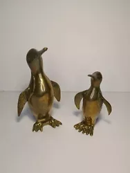 Buy Pair Of 2 Bronze Brass Abstract Penguin Bird Sculptures Wings Spread Art Deco • 33.07£
