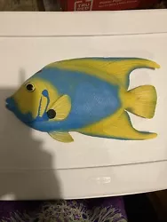 Buy Queen Angelfish Wall Hanging Plaque Gold &  Blue With Marble Eye • 10.78£