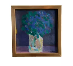 Buy Still-life Oil Painting, Signed, Eric Elfwen “Forest Violets“ 1980 • 250.27£
