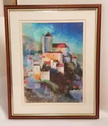 Buy ART Peter Kelly Painting 'Sainte Cirq Lapopie'  Pastel F&G - I7 Pink 152 • 16£