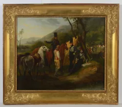 Buy Horace Vernet (1789-1863)  Bivouac Du Colonel Moncey , Rediscovered Oil Painting • 47,524.31£