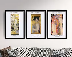 Buy Set Of Three Gustav Klimt Gallery Paintings, Water Serpents Art Print Poster • 199£
