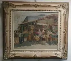 Buy Signed By E. BOUDIN - Fine Antique Oil Canvas  Marché Aux Poissons à Rotterdam   • 2,834.98£