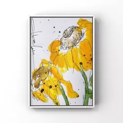 Buy Sunflowers Watercolor Painting Sunflower Art Rustic Country Painting Floral Art • 20.67£