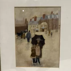 Buy Lowry-style Small Northern Art Original Oil Painting Vintage Frame Street Scene • 60£