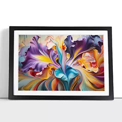 Buy Iris Flower Action Framed Wall Art Poster Canvas Print Picture Home Painting • 16.95£