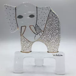 Buy Fused Glass Elephant Sculpture Sandy Wallin Studio Art • 103.36£