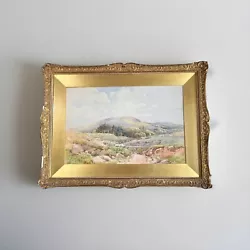 Buy Antique/Vintage Watercolour Painting-Upland Landscape-Ornate Moulded Gold Frame • 99£