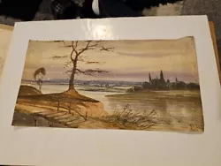Buy Edwin Earp, Lake Scene With Trees – Late 19th-century Watercolour Painting • 4.99£